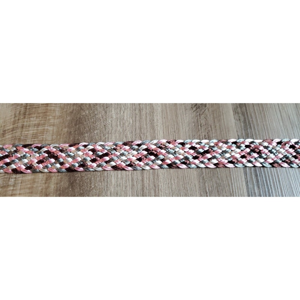 Women's Fashion Belt Hip Waist Pink Gray Purple Fabric Braided Size Medium - Picture 6 of 12